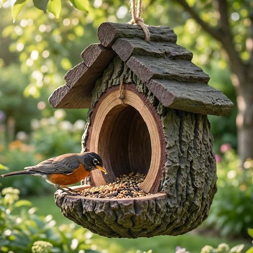 Outdoor bird feeder for garden decoration