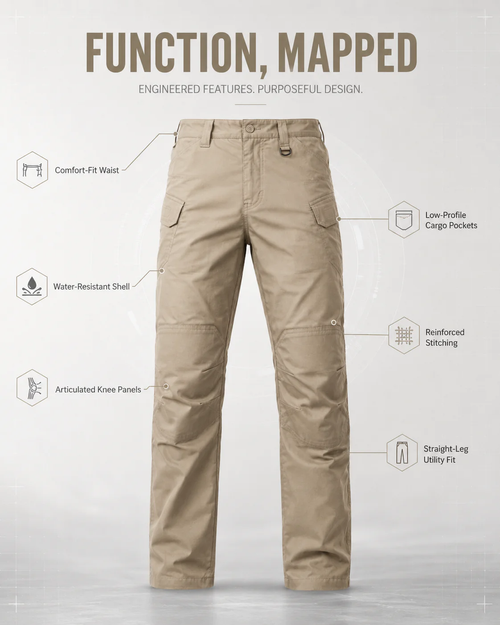 Mens Waterproof Multi-Purpose Cargo Pants – Rugged Durability, Stretch Comfort 10-Pocket Storage