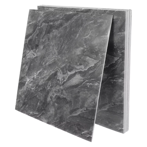 10Pcs 30×30cm Peel and Stick Marble Tiles Grey Realistic Texture Waterproof Scratch Resistant Kitchen Bathroom Living Room Wall Covering