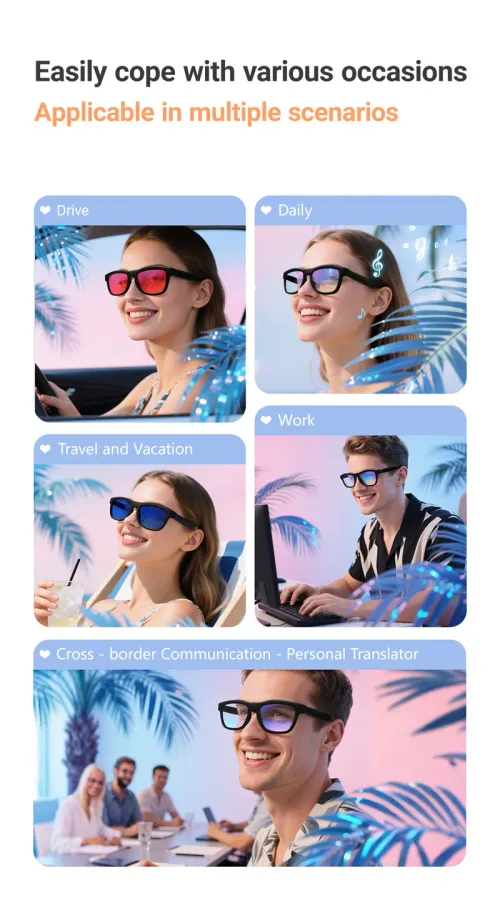 Bluetooth Touch-Dimming Glasses Multifunction Electrochromic Glasses AI Intelligent Translation HD-calling Music Player