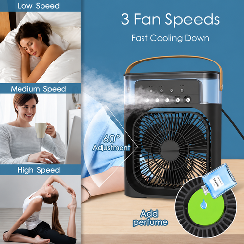 Portable Humidifier Fan AIr Conditioner Household Small Air Cooler Hydrocooling Portable Air Adjustment For Office 3 Speed Fan