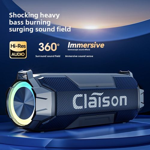 Outdoor portable wireless Bluetooth speaker subwoofer dual speakers RGB colorful lights waterproof sound system