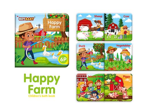 Children's Bath Books 4 books （Farm, Ocean, Dinosaur and Digital）