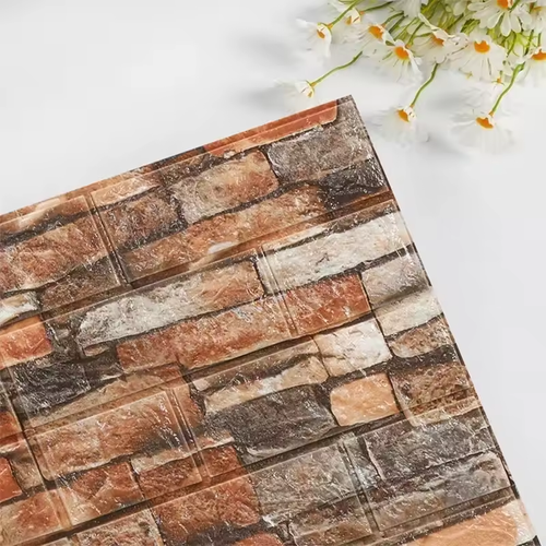 12pcs 35*38.5cm(13.78*15.16in) Waterproof 3D Imitation Brick Wall Stickers Peel and Stick Retro Self-adhesive Wallpaper Panel Moisture-proof DIY
