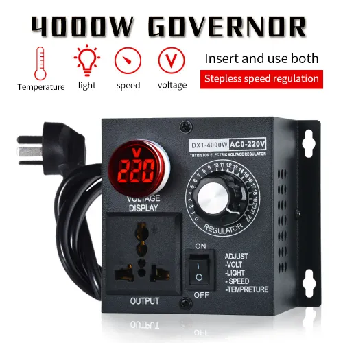 4000W High Power Voltage Regulator Voltage Regulator 10 220V Speed Control Temperature Control Light Control Speed Adjustment
