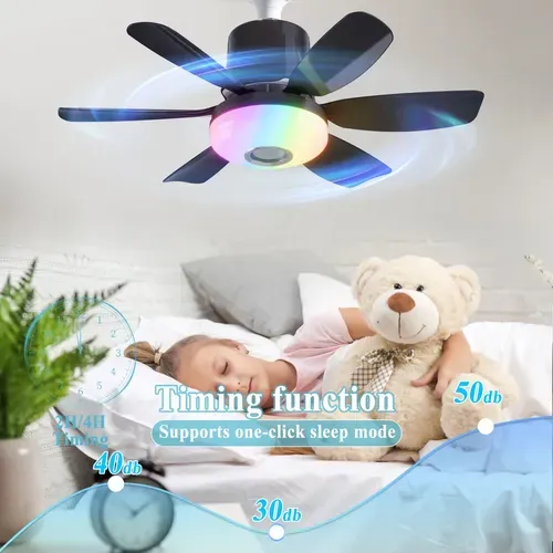RGB Phantom Rhythm Shade Adjustment Decoration Modern Remote Control Bldc Best Music Smart Home Light LED Ceiling Fan