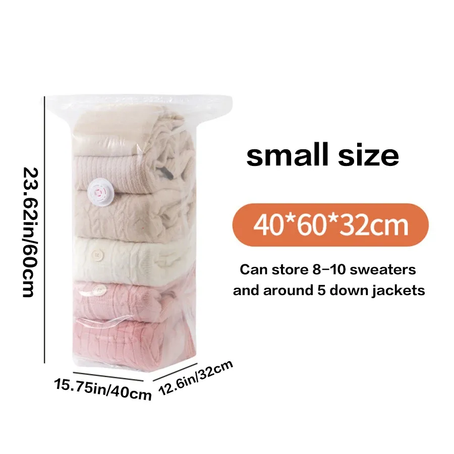 5PCS Vacuum Compression Bag, No Need for Pumping, Clothing Storage Bag, down Jacket and Cotton Quilt Vacuum Storage Bag