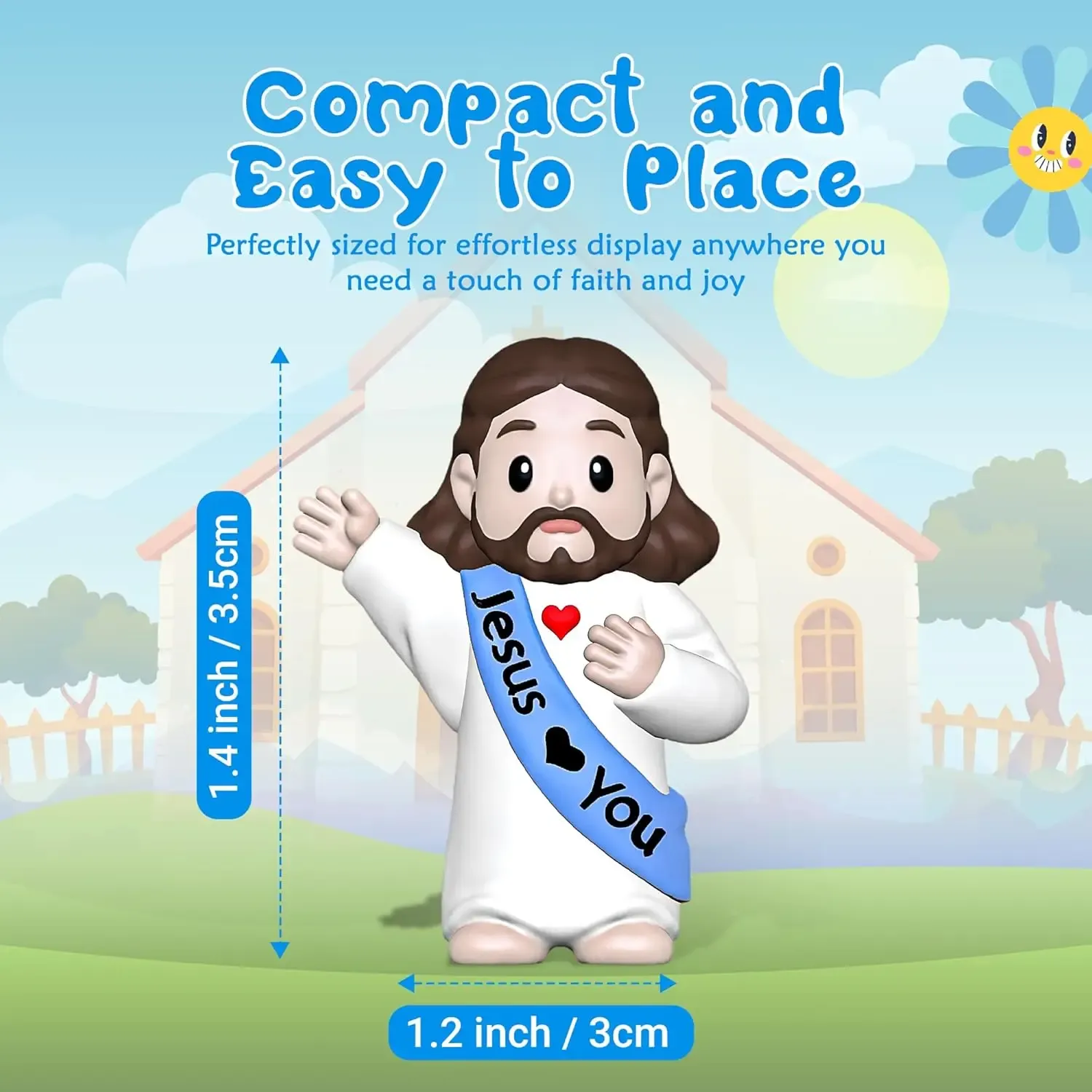 10Pcs-50Pcs Little Jesus Figures Jesus Loves You Figures Baby Jesus Figure Mini Jesus Bulk for Religious Gifts Easter Egg Fillers