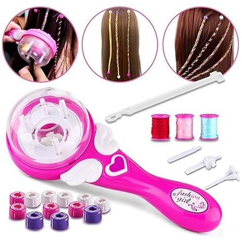 Marbe Electric Ceramic Hair Braider,Hair Styling DIY Convenient Twist Braid Hair Braiding Tool for Girl's Headdress Pink