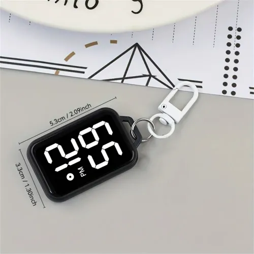 3Pcs LED Keychain Pocket Watch Digital Display Electronic Watch for Youngster Student Backpacks Keys Pendant Timepiece Present