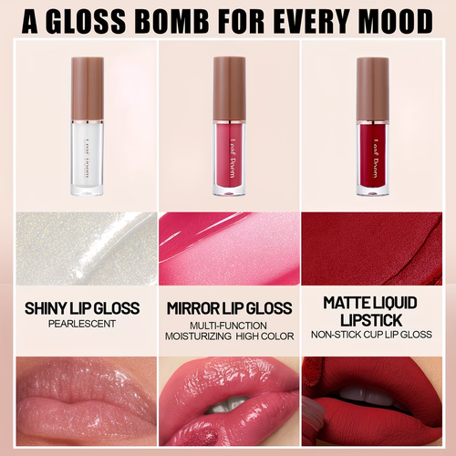 12pcs Set Of Mirror Matte Lip Gloss Set