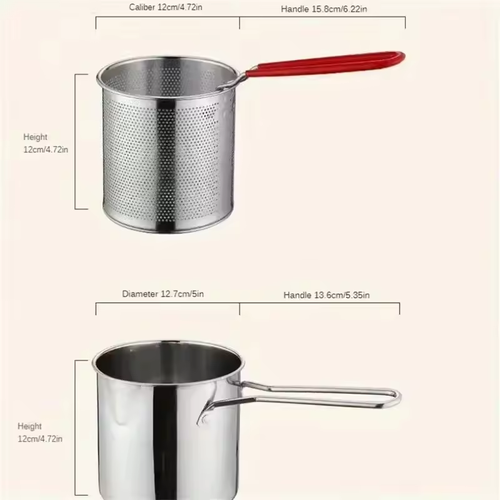Deep Fryer Pot  Stainless Steel Fry Pot with Basket and Lid Food Grade Deep Fryer Multifunctional Deep Frying Pot