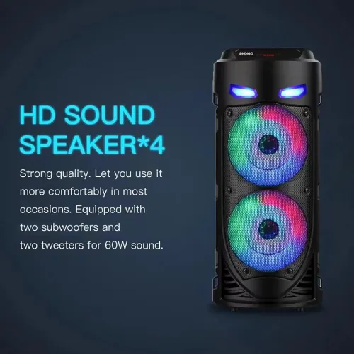 🥳2026 HOT SALE🥳💞🔊 50% OFF! Portable Bluetooth Speaker with Mic – 16W loud sound, RGB lights & wired microphone.