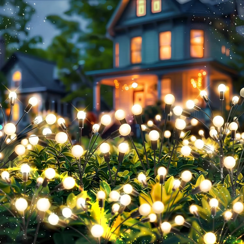 3PCS Solar Garden Lights Solar Firefly Swaying Decorative Light for Yard Pathway Christmas Halloween Decoration Ambient Lighting