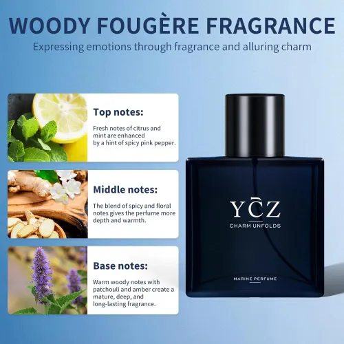 50ML Brand Perfume Cologne Man Perfume Spray Long Lasting Woody Ocean Fruity Light Fragrance Seductive Romance Gift ﻿