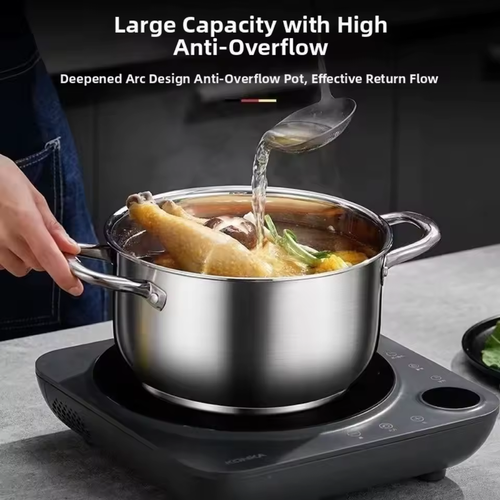 Stainless Steel Double Bottom Soup Pot Multipurpose with Lid Stainless Steel Cookware
