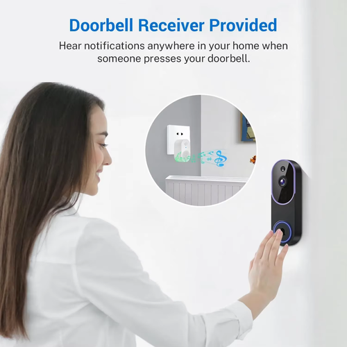 Smart wireless video doorbell camera (supports AI detection, night vision, and cloud storage)