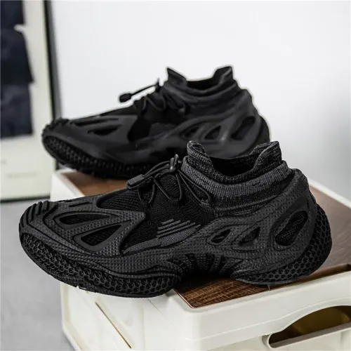 Men's shoes new breathable mesh sports shoes trendy one foot casual thick soled sports shoes dad shoes