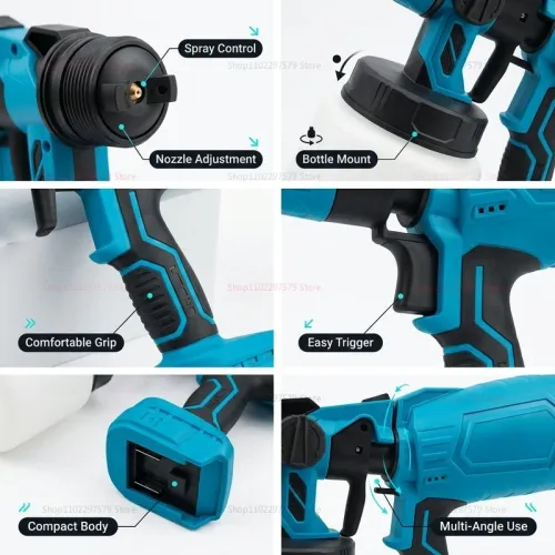 high voltage electric spray gun lithium battery powered special furniture paint high atomization