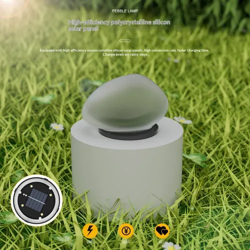 Easy Install Solar Garden Lights OutdoorLEDs IP65 Waterproof Solar Powered Stone Lights for Outdoor Pathway Decoration