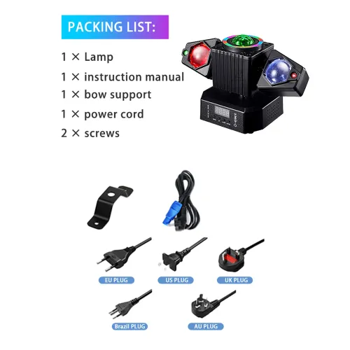 50W Disco Light Remote Control Mini LED Beam DMX512 Rotating DJ Equipment Stage Effect Suitable for Parties Clubs Birthday Events