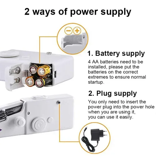 Battery plug-in dual-purpose mini electric sewing machine, portable household travel sewing machine