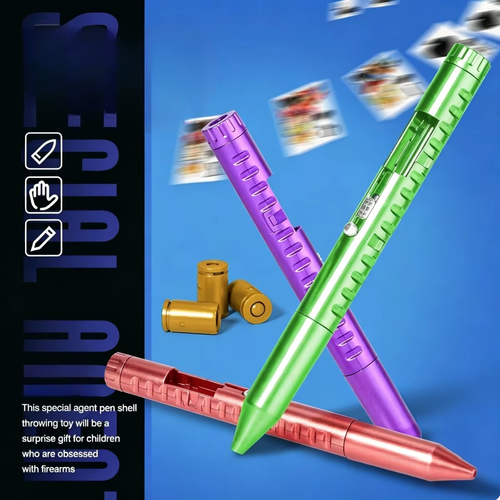 Agent Pen with Ejecting Shells, Dual-Use Writing Shooting Toy Pen, Fun Stress Relief Gadget for Office Home