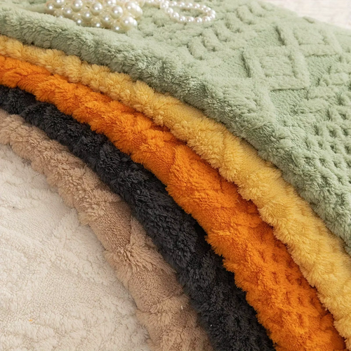 Soft Milk Velvet Sofa Throw Blanket, Plush Textured Couch Cover for Living Room