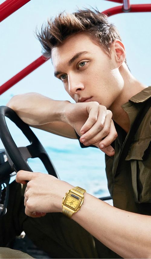 Luxury Dual Display Time Quartz Watches For Men Fashion Outdoor Sports Week Waterproof Digital Wristwatches Relojes
