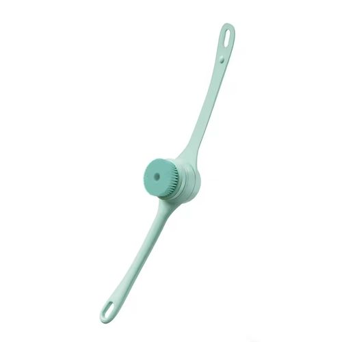 Rechargeable electric shower brush with long handle and 5 rotating brush heads