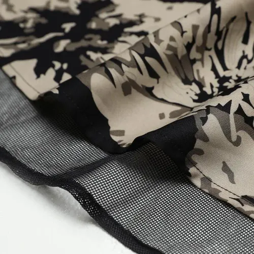Printed A-Line Midi Skirt One-Piece Tulle Skirt Women's Summer 2025 New High Waist Wide Hem Draping Gauze Skirt