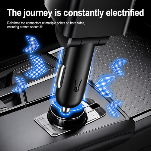 7-in-1 Retractable Car Fast Charger (with Starry Sky Roof Light)