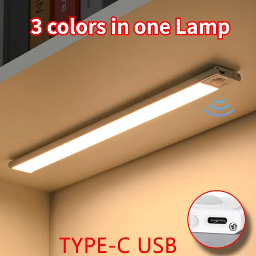 Night Light TYPE-C USB Lights Motion Sensor LED Three colors in one Lamp