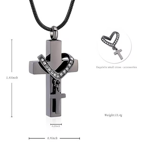 CROSS PENDANT FOR ASHES HOLY WATER