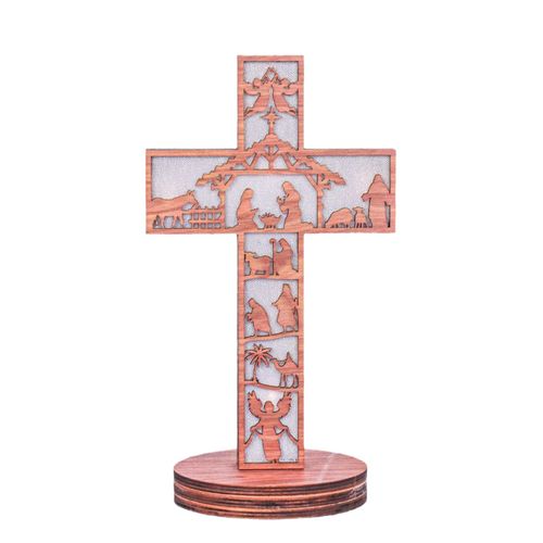 Wooden cross night light
