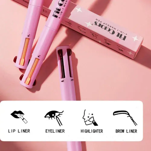 4 In 1 Multifunction Makeup Pen Eyeliner Lip Liner Eyebrow Pencil Highlighter Eyeshadow All In One Beauty Tool