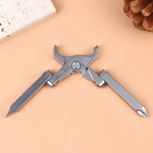 Portable Pocket Mini Stainless Steel Folding Pliers Knife Keychain Screwdriver Combination Kit Outdoor Multifunction Tool