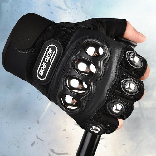 Tactical gloves unisex steel half finger motorcycle gloves one pair