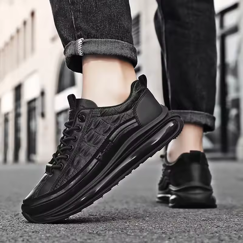 Thick Soled High Top Casual Shoes for Men Trend Crocodile Pattern Fashion Men's Shoes Lightweight Sports Shoes Zapatillas Hombre