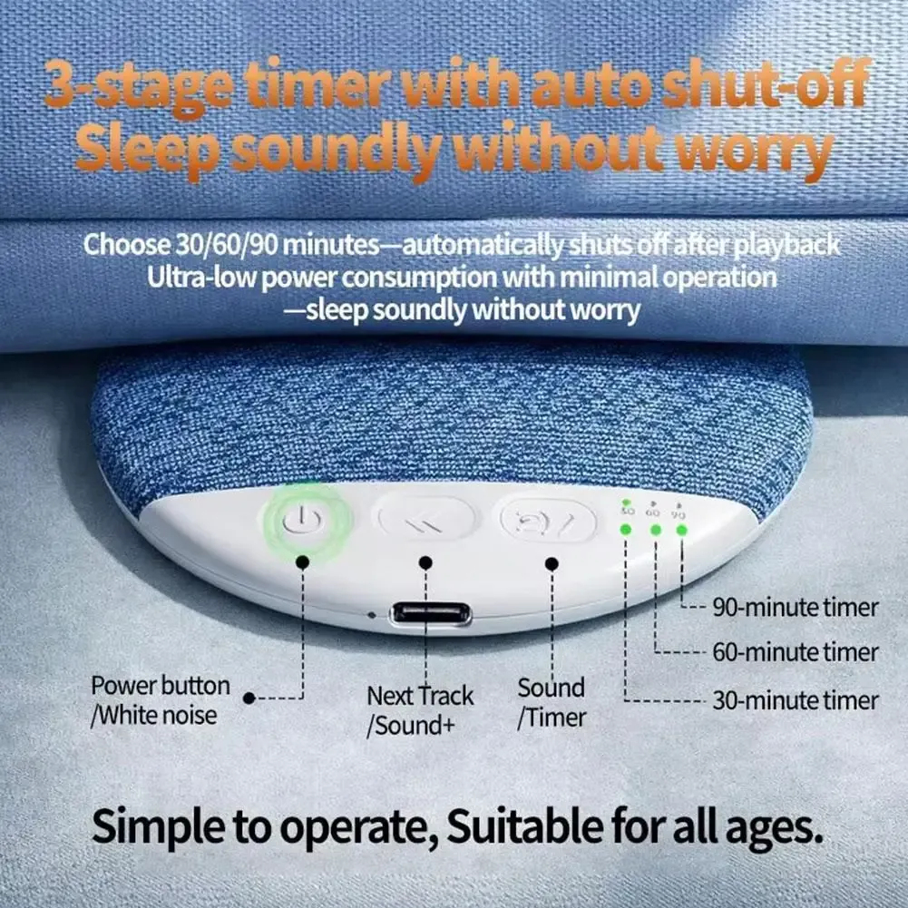 Under-Pillow Sleep Speaker BT 5.4White Noise Timer Shutdown for Living room bedroom decorations