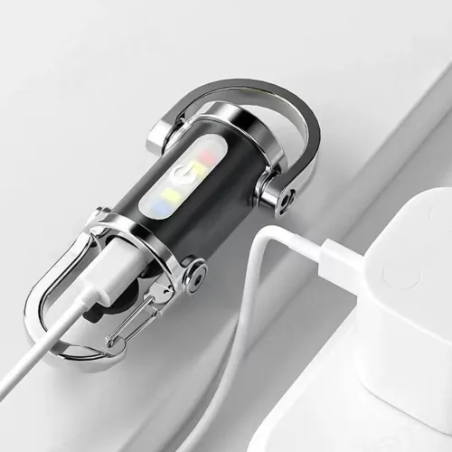 Mini USB Rechargeable LED Flashlight Keychain Portable Waterproof Pocket Lamp Keyring Hanging Light Outdoor Gear