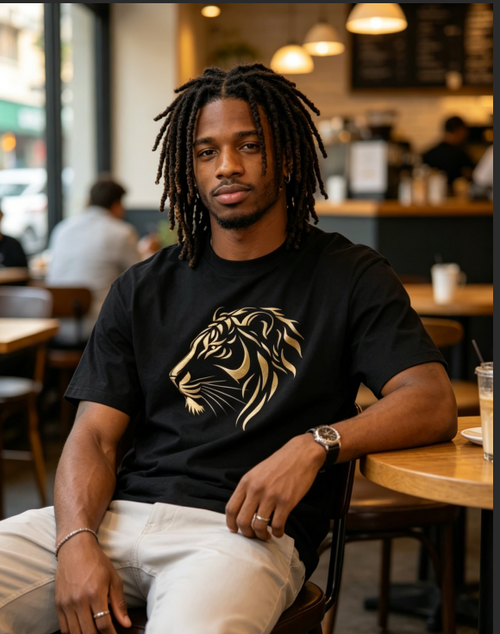 Luxury Gold Foil Tiger Print Men's T-Shirt, High Quality Casual Short Sleeve Tee, Trendy Streetwear for Men, Summer Fashion Tops