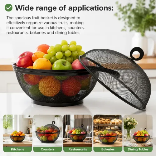 Kitchen Fruit Basket Vegetable Storage Basket Reusable Draining Fruit Bowl for Fruits Vegetables and Household Items Outdoor
