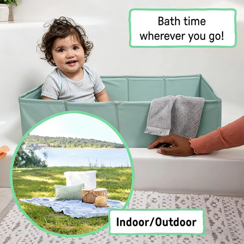 Foldable  Bathtub With NonSlip Base PVC Travel Tub Easy To Clean And Store Travel Essential