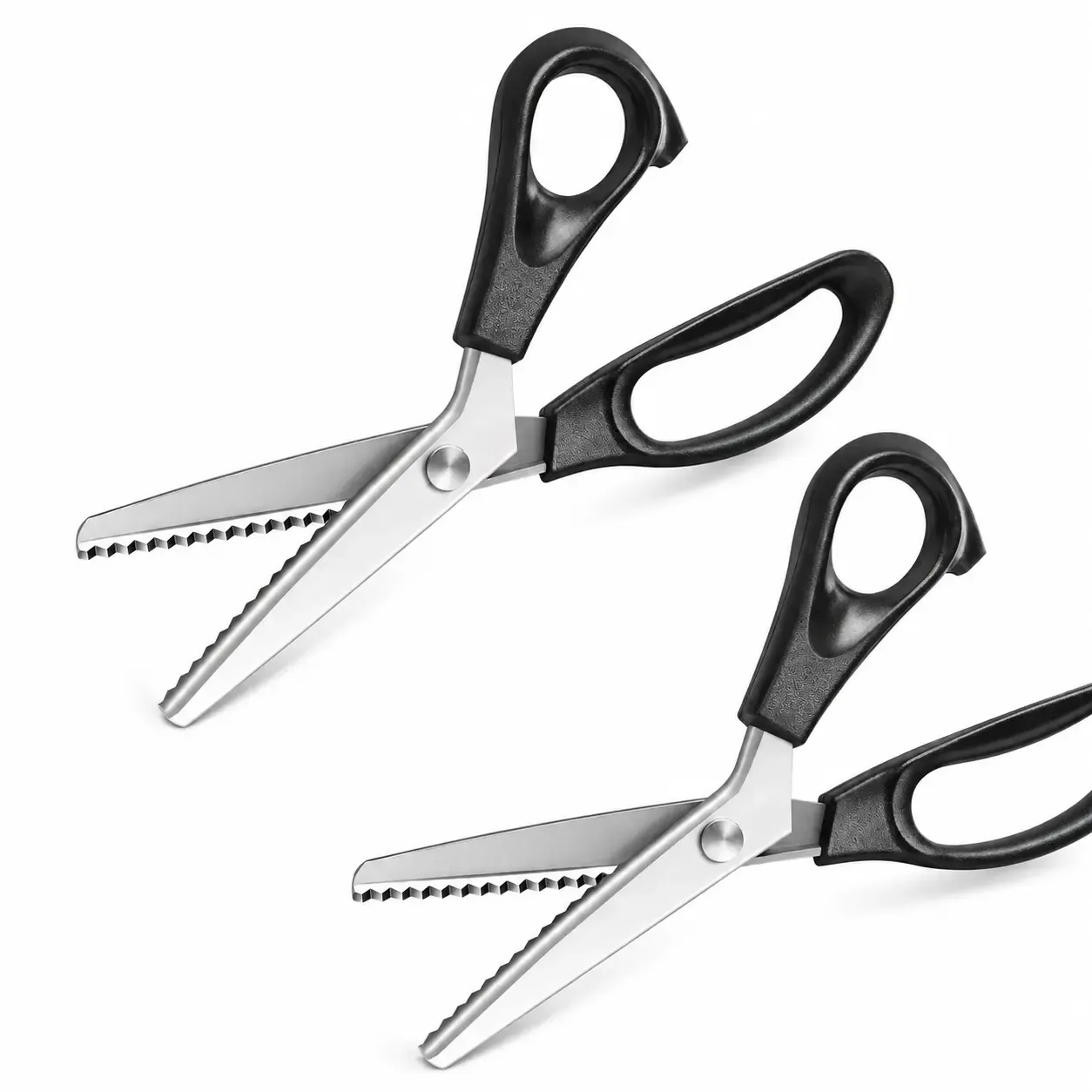 2PCS Stainless Steel Zig Zag Pinking Shears with Serrated Teeth - Durable, Sharp Sewing Tool for DIY Crafts, Dressmaking - Textiles & Sewing Supplies Accessory