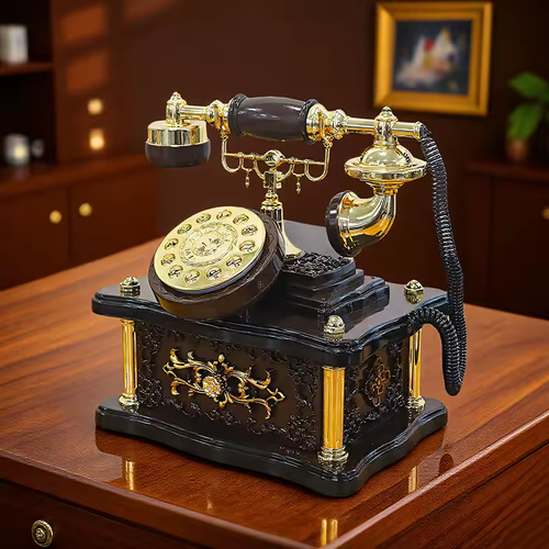 Romantic decorative music box, retro telephone home decoration, European nostalgic ornaments, holiday gifts