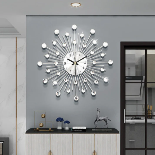 💫Stijlvolle Strass-Wandklok | Stil & Elegant Voor Jouw Interieur🕰️✨33cmx33cm