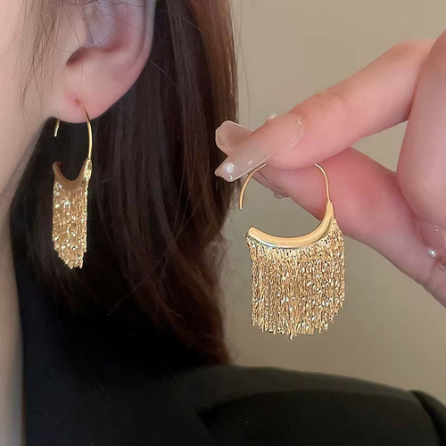 2pcs Fashion Metal Snake Bone Tassel Earrings For Women Simple Gold Silver Color Geometric Earrings Party Jewelry Beautiful Gift