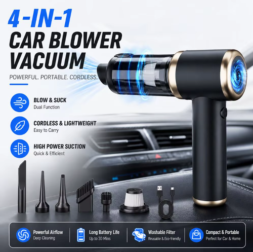 Handheld Car Vacuum Cleaner  Cordless Portable 2 in 1 Air Duster and Vacuum