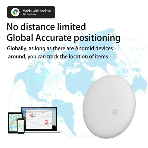 Android GPS Tracker (Keychain Style, AirTaglike Design) Supports Googles Find My Device Network, Global Positioningan AntiLoss Device Suitable for EBikes, Motorcycles, Cars, Pets, and Children.